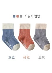 4 Pairs Cotton Baby Socks Cotton Socks Baby Boys Girls Cute Lovely Anti-Slip Socks Toddler Kids Fashion Soft Socks Autumn