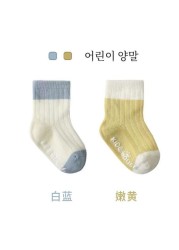 4 Pairs Cotton Baby Socks Cotton Socks Baby Boys Girls Cute Lovely Anti-Slip Socks Toddler Kids Fashion Soft Socks Autumn