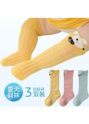 3 Pair Kids Socks Knee High Socks Baby Girls Boys Soft Cotton Children Socks Kids Knee High Cute Printing Toddler Newborn Socken