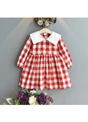 Autumn New Fashion Baby Girls Dresses Long Sleeve Chiffon Floral Princess Cute Dress Family Vacation Beach Kids Clothes 1-6 Years