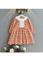 Baby Girls Christmas Dress Summer Birthday Party Princess Dress Long Sleeve Floral Dresses For Girls