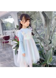 Baby Girls Christmas Dress Summer Birthday Party Princess Dress Long Sleeve Floral Dresses For Girls