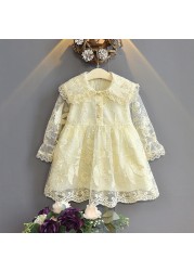 Baby Girls Christmas Dress Summer Birthday Party Princess Dress Long Sleeve Floral Dresses For Girls