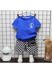 New Summer Children Clothes Baby Boys Girls Outfits Cartoon Cotton T-shirt 2pcs/sets Infant Kids Trend Toddler Tracksuits