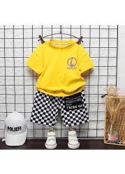 New Summer Children Clothes Baby Boys Girls Outfits Cartoon Cotton T-shirt 2pcs/sets Infant Kids Trend Toddler Tracksuits