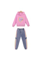 WKPK Girls Clothes Spring Autumn Kids Fashion Tracksuit 4-18 Years Two Pieces Sets T-shirt Pants Comfortable Teenagers Tracksuit