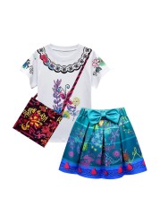 Princess Costume Encanto Girls T-Shirt and Pleated Skirt Set