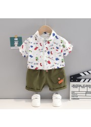 New Summer Baby Clothes Suit Children Boys Fashion Printed Shirt Shorts 2Pcs/Sets Toddler Casual Cotton Costume Kids Sportswear