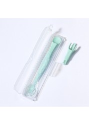 3 in 1 Baby Silicone Spoon and Fork Double-headed Fruit Squeezer Newborn Scraping Spoon Children Food Baby Feeding Tools Baby Spoon