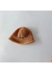 MILANCEL 2022 spring new children's breathable girls hat Korean boys straw hat letter embroidery children's hat