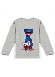 Casey Messi Houji Wai T-shirt Kids Costumes Scary Poppy Poppy Clothes for Boys Play Long Sleeve Clothes for Girls Casual T-shirts Harajuku