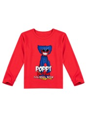 Casey Messi Houji Wai T-shirt Kids Costumes Scary Poppy Poppy Clothes for Boys Play Long Sleeve Clothes for Girls Casual T-shirts Harajuku