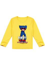 Casey Messi Houji Wai T-shirt Kids Costumes Scary Poppy Poppy Clothes for Boys Play Long Sleeve Clothes for Girls Casual T-shirts Harajuku