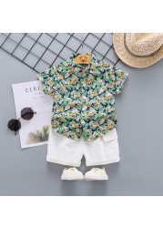 New Summer Baby Clothes Suit Children Boys Fashion Printed Shirt Shorts 2Pcs/Sets Toddler Casual Costume Infant Kids Sportswear