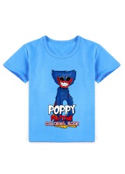 Playtime Poppy Horror Game Kids T-shirt Harajuku Graphic Houji Wuji T-shirt Boys Short Sleeve T-shirt Summer Cartoon Girl T-shirt