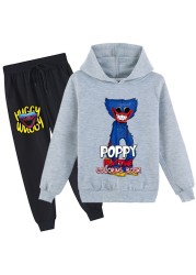 Kissy Messi Poppy Play Costume Kids Horror Clothes Baby Boys Harajuku Huggy Wuggy Hoodie Pants 2pcs Sets Teen Girls Clothes