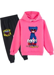 Kissy Messi Poppy Play Costume Kids Horror Clothes Baby Boys Harajuku Huggy Wuggy Hoodie Pants 2pcs Sets Teen Girls Clothes