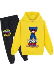 Kissy Messi Poppy Play Costume Kids Horror Clothes Baby Boys Harajuku Huggy Wuggy Hoodie Pants 2pcs Sets Teen Girls Clothes