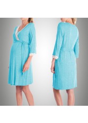 V-Neck Maternity Nightgown Women Clothes Nursing Nightgown Sleepwear Pajama Sleepwear Nightgown