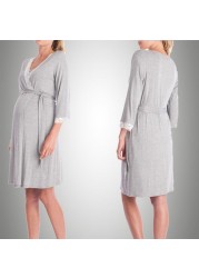 V-Neck Maternity Nightgown Women Clothes Nursing Nightgown Sleepwear Pajama Sleepwear Nightgown