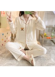 Women Sleepwear Pregnant Breastfeeding Clothes Pajama Set Homewear Spring Autumn Maternity Clothes Cotton Pregnancy Nursing Outfit