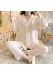 Women Sleepwear Pregnant Breastfeeding Clothes Pajama Set Homewear Spring Autumn Maternity Clothes Cotton Pregnancy Nursing Outfit