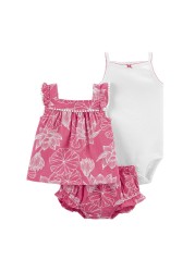 Baby Girl Clothes Infant Newborn Toddler Summer 3-Pieces Girl Clothes Baby Sets Baby Girls Outfits Birthday Gifts Girl Sets