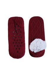 1 Pair Thick Warm Sleep Socks Slippers Women Girls Autumn Winter Velvet Home Floor Socks Non-slip Mid-tube Kawaii Cute Socks