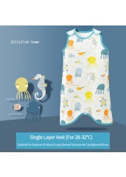 Summer thin baby sleeping bag pajamas baby wearable blanket bedding newborn sleeping bag envelope short sleeve baby jacket