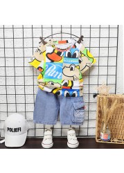 New Boys Clothes Summer Newborn Baby Girl Clothes Children Cartoon Sport T-shirt + Shorts 2pcs/set Infant Costume Kids Tracksuit