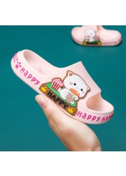 Children's slippers summer cartoon cute anti-skid soft bottom small children's room bath boys and girls home baby cold slippers