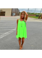 Summer Sexy Halter Neck Mini Sundress Solid Color Women Casual High Style Club Party Dresses Beach Wear