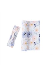 2pcs/set Baby Sleeping Bag Cotton Swaddle Wrap Hat Set Blanket Print Newborn Receiving Blanket Bolsa Infantil