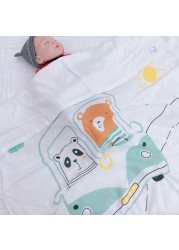 110x110cm Breathable Cartoon Bath Towel Newborn Swaddle Wrap High Quality Baby Blanket Infant Bedding Baby Ice Silk Blankets