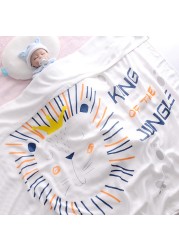 110x110cm Breathable Cartoon Bath Towel Newborn Swaddle Wrap High Quality Baby Blanket Infant Bedding Baby Ice Silk Blankets