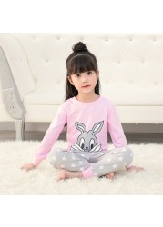 Easter Pajamas Kids Pajamas Girl Sleepwear Set Cotton Rabbit Top+Pants Pajama Outfit Long Sleeve 2pc Pink Children Night Clothes