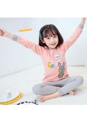 Easter Pajamas Kids Pajamas Girl Sleepwear Set Cotton Rabbit Top+Pants Pajama Outfit Long Sleeve 2pc Pink Children Night Clothes