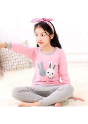 Easter Pajamas Kids Pajamas Girl Sleepwear Set Cotton Rabbit Top+Pants Pajama Outfit Long Sleeve 2pc Pink Children Night Clothes