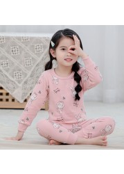 Easter Pajamas Kids Pajamas Girl Sleepwear Set Cotton Rabbit Top+Pants Pajama Outfit Long Sleeve 2pc Pink Children Night Clothes