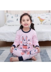 Easter Pajamas Kids Pajamas Girl Sleepwear Set Cotton Rabbit Top+Pants Pajama Outfit Long Sleeve 2pc Pink Children Night Clothes