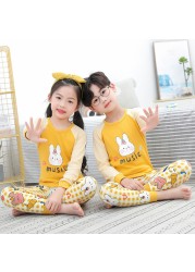 Easter Pajamas Kids Pajamas Girl Sleepwear Set Cotton Rabbit Top+Pants Pajama Outfit Long Sleeve 2pc Pink Children Night Clothes