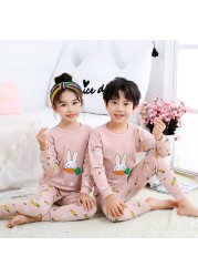 Easter Pajamas Kids Pajamas Girl Sleepwear Set Cotton Rabbit Top+Pants Pajama Outfit Long Sleeve 2pc Pink Children Night Clothes