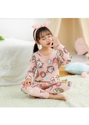 Easter Pajamas Kids Pajamas Girl Sleepwear Set Cotton Rabbit Top+Pants Pajama Outfit Long Sleeve 2pc Pink Children Night Clothes