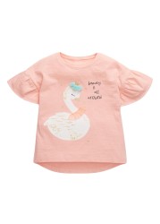 Little Maven 2022 Baby Girls New Fashion Tops Lovely Cartoon Rabbit Cotton T-shirt Soft and Comfort For Kids 2-7 Years