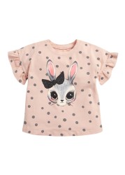 Little Maven 2022 Baby Girls New Fashion Tops Lovely Cartoon Rabbit Cotton T-shirt Soft and Comfort For Kids 2-7 Years