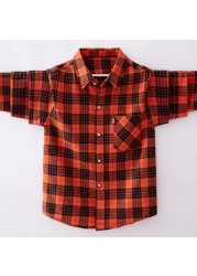 2022 New High Quality Boys Casual Long Sleeve Plaid Button Down Shirt Classic Casual Shirt For Kids (6-16 Years)