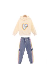 KWVW Girl Clothes Spring Autumn Kids Fashion Tracksuit 4-18 Years Two Pieces Sets T-shirt Pants Comfortable Teenagers Tracksuit