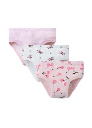 Weixinbuy 3pcs/pack Cotton Kids Briefs Children Girls Cute Cartoon Briefs Underwear 3-10Y