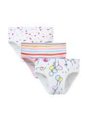 Weixinbuy 3pcs/pack Cotton Kids Briefs Children Girls Cute Cartoon Briefs Underwear 3-10Y