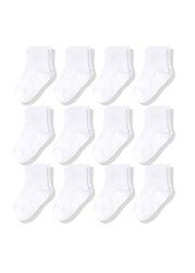 Non-Slip Baby Socks 12 Pairs with Grip for Boys Girls Toddler Infant Kids Anti-Slip Cotton Crew Socks 1-7 Years